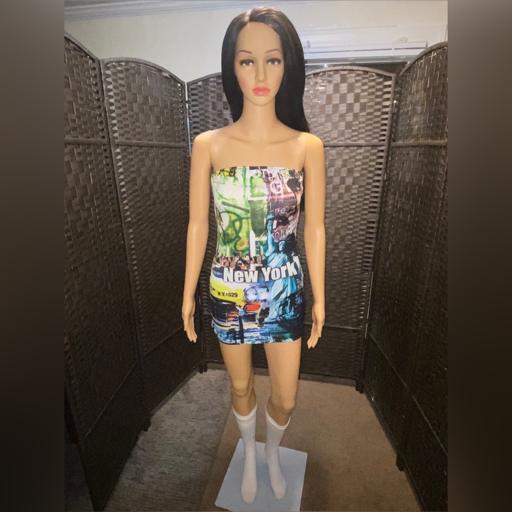 EXOTIC SEXY SHORT NEW YORK TUBE DRESS 💙